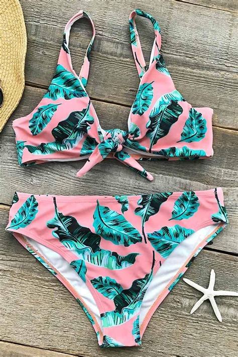 AdoreWe CupShe Bikini CUPSHE Cupshe Leaf Swing Print Bikini Set