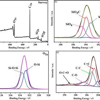 A Xps Survey Spectrum And Matching High Resolution Spectra Of B Si P