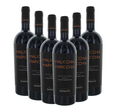 Barsento Malicchia Mapicchia Primitivo Dolce Puglia IGP 6 X 750ml Vinero