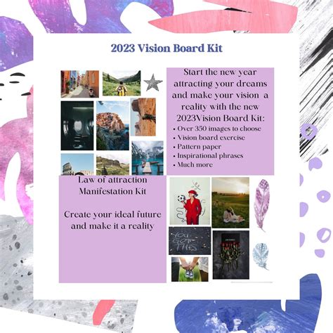 2023 Vision Board Kit Manifestation Kit Law Of Attraction Etsy