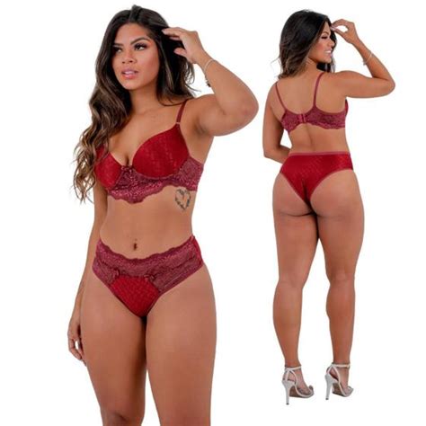 Conjunto Lingerie Bojo Renda Roupa Intima Feminina Conjunto De