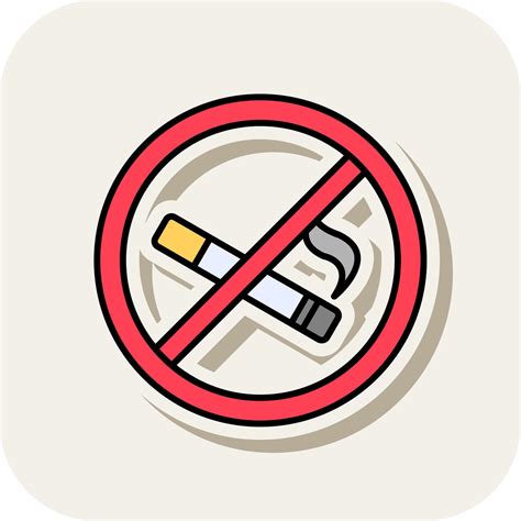 No Smoking Line Filled White Shadow Icon Vector Art At Vecteezy