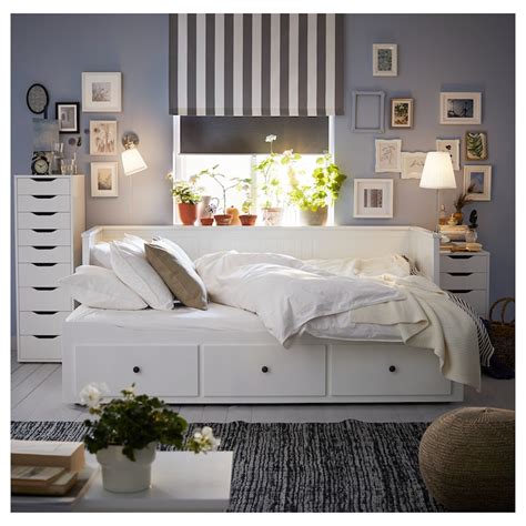 Hemnes Day Bed W 3 Drawers 2 Mattresses White Åfjäll Medium Firm