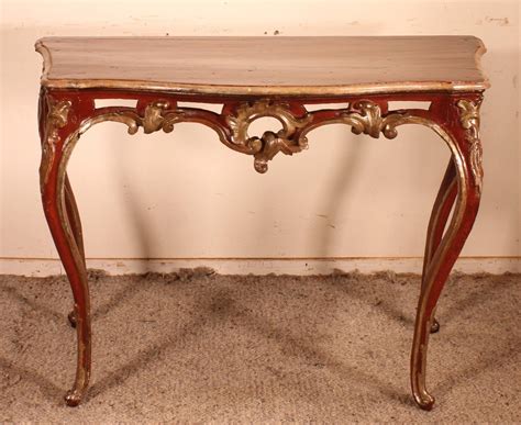 Louis Xv Console In Polychrome Wood Th Century Italy