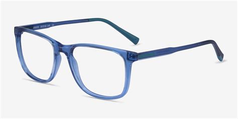 Freeze Rectangle Clear Blue Full Rim Eyeglasses Eyebuydirect