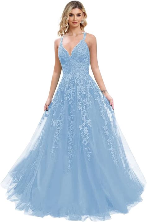 Marsen Lace Appliques Tulle Prom Dresses Long Ubuy India