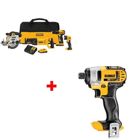 Dewalt Dck423d2 20v Max 4 Tool Combo Kit W Dcf885b 1 4″ Impact Driver