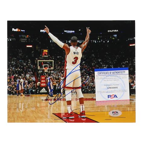 Dwyane Wade Signed Heat 8x10 Photo Psa Pristine Auction