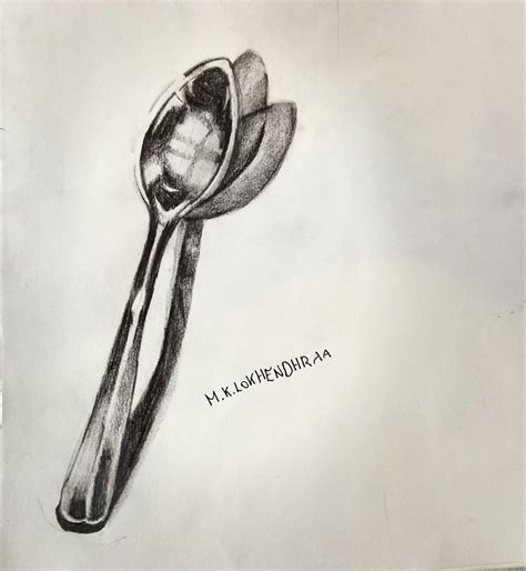 Pencil Drawing of Spoon