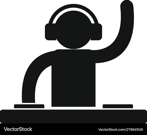 Dj Party Icon Simple Style Royalty Free Vector Image