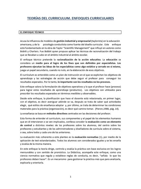 Teorías Del Currículum Pdf