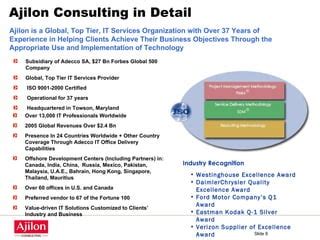 Ajilon Consulting Capabilities Overview | PPT