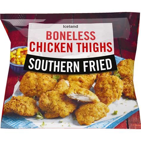 Iceland Southern Fried Boneless Chicken Thighs 600g | Chicken | Iceland ...