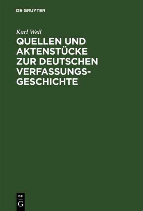 Quellen und Aktenstücke zur deutschen Verfassungsgeschichte von Karl