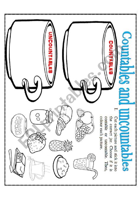 Countables And Uncountables Esl Worksheet By Adrivs