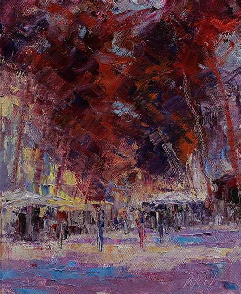 Ramblas Barcelona Painting Oil On Canvas Oil Painting