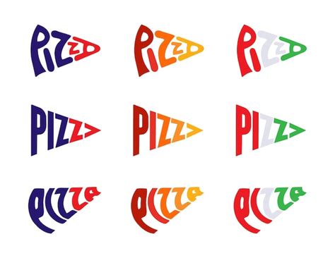 Colección de juegos de logotipos de letras de pizza Vector Premium