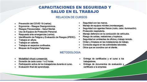 Capacitaciones En Seguridad Y Salud En El Trabajo Dfk Perú