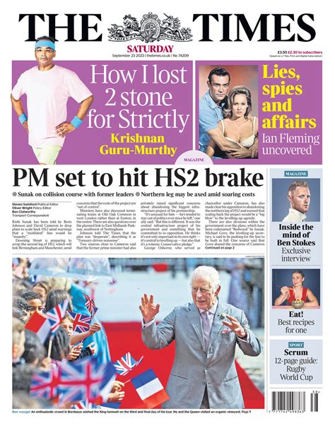 Times Front Page 23rd Of September 2023 Tomorrow S Papers Today