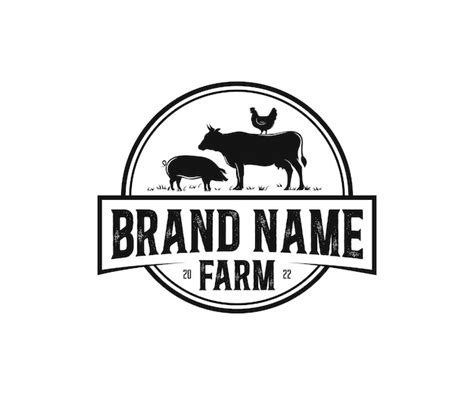 Premium Vector Animal Farm Logo Livestock Farm Animal Logo Design