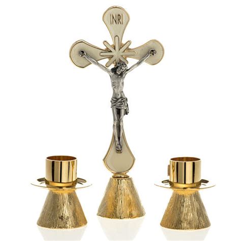 Crucifix And Candle Holders Set Online Sales On Holyart