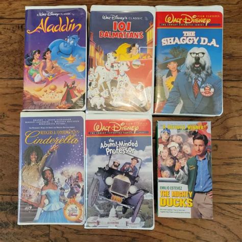 WALT DISNEY VHS Tapes Lot Of 6 Aladdin 101 Dalmations Shaggy D A