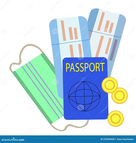 The Top Image Is Passport With Airplane Tickets And Boarding Pass For