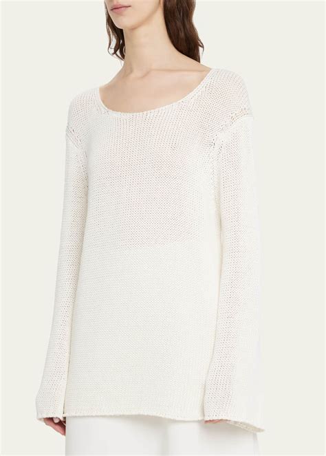 Lafayette 148 New York Scoop Neck Loose Knit Sweater Bergdorf Goodman