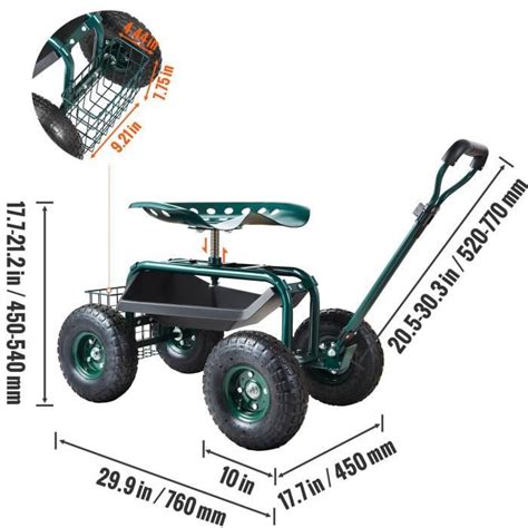 Siège de Jardin Roulant VEVOR Siège Jardin Roulant Tabouret