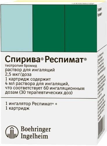 Спирива респимат 2,5 мкг/доза раствор для ингаляций 4 мл картридж ...