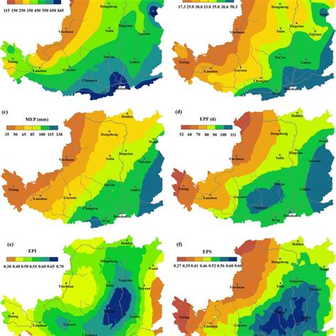 Spatial Distributions Of A Mean Annual Precipitation B Epts C Download Scientific