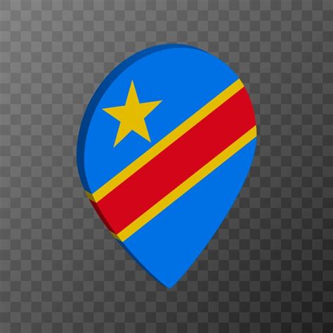 Premium Vector Map Pointer With Democratic Republic Of The Congo Flag