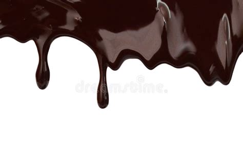 Sciroppo Di Cioccolato Che Cola Alimento Dolce Liquido Immagine Stock