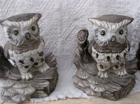 Set of Vintage Porcelain Owl Figurines - Etsy