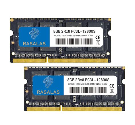 Rasalas 16GB 2x8GB DDR3 DDR3-1600 1600MHz PC3L-12800S 12800 Non ECC ...