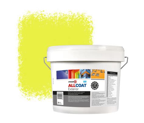 Zinsser Allcoat Peinture murale extérieure RAL 1016 Jaune soufre 10 litre