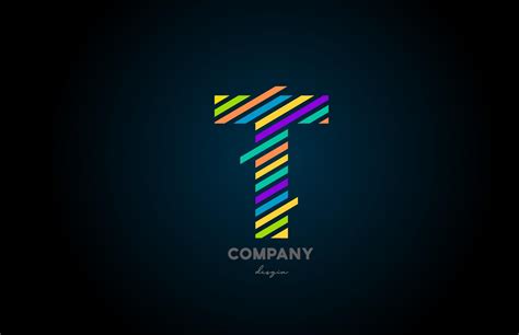 Colored Letter Logo T Alphabet Icon Design For Business And Company