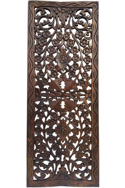 Floral Wood Carved Wall Panel. Wood Wall Decor for Sale – Asiana Home Decor