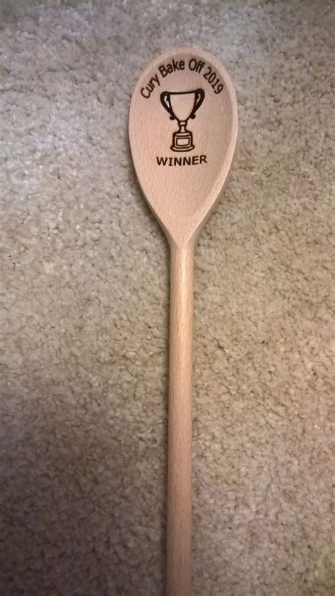 Trophy Spoon Personalised Engraved Wooden Spoon Winner Etsy Uk Bake