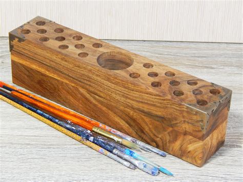 Walnut Paint Brush Holder T For Artist T For Painter Etsy