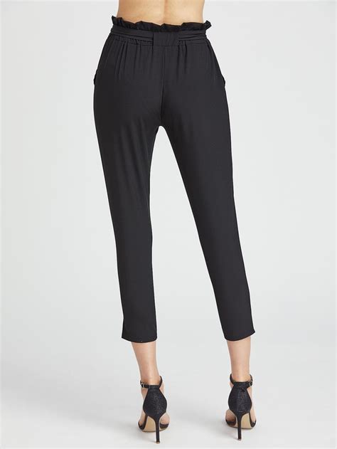 Paperbag Waist Self Tie Capri Pants