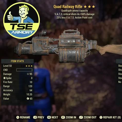 Weapon Quad 5025 Railway Rifle Fallout 76 Game Items Gameflip