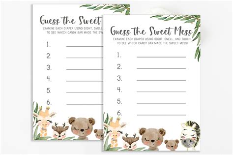 Dirty Diaper Game Guess The Sweet Mess Candy Bar Game Baby Etsy