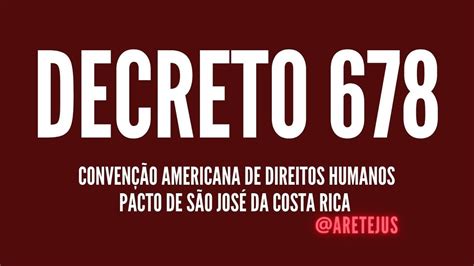 Decreto Ep Art Conven O Americana De Direitos Humanos