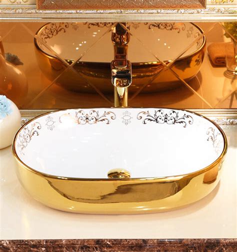 Luxury Oval Gold Bathroom Basin Royal Toiletry Global