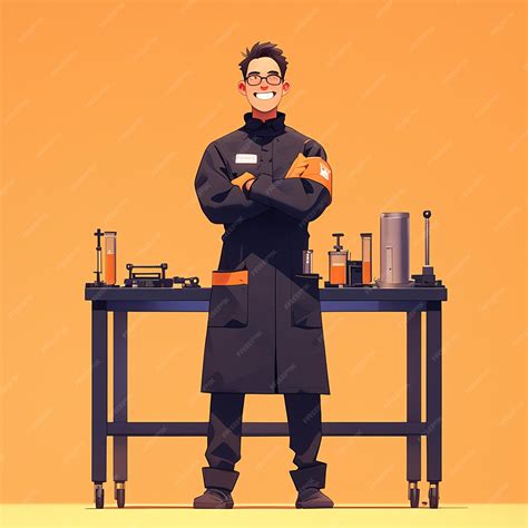 Premium Vector | Singaporean Man in Robotics Engineers Uniform in Lab