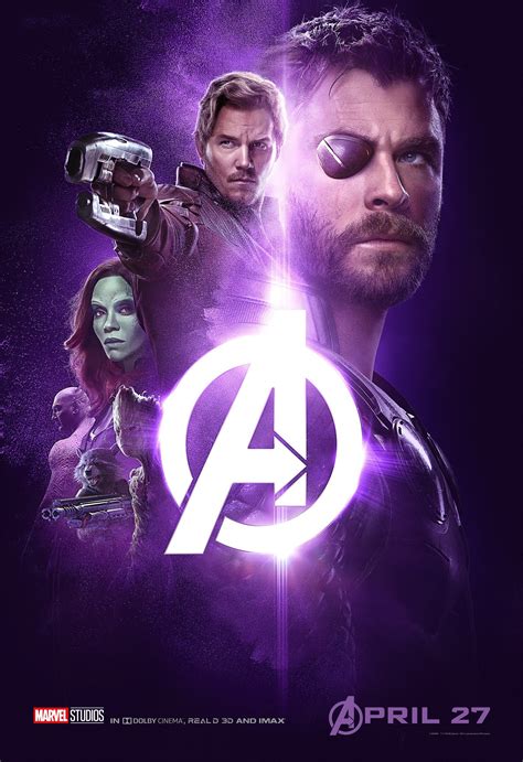 Avengers Infinity War I Character Poster Con I Colori Delle Gemme