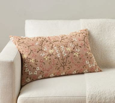 Zea Embroidered Lumbar Throw Pillow Pottery Barn