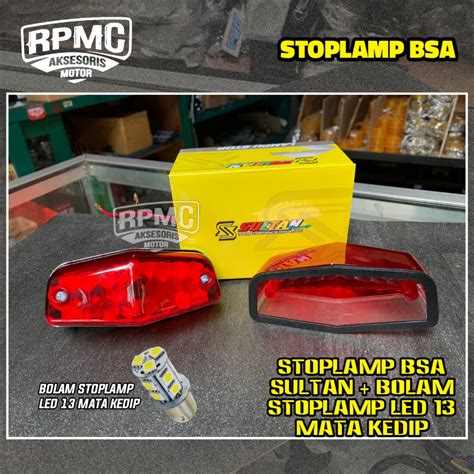 Jual STOPLAMP LAMPU BELAKANG CB BSA LED MIKA MERAH SMOKE BENING DIAMOND