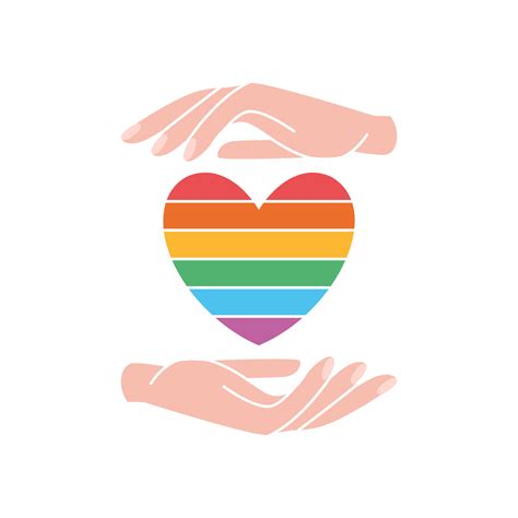 Two Hand With Rainbow Colored Heart Gay Pride LGBT Concept Lesbian